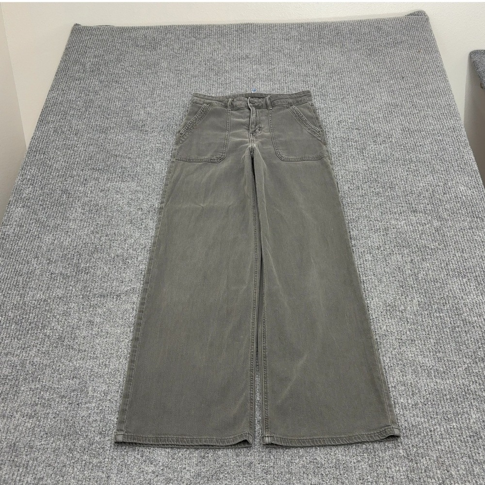 American Eagle Outfitters Wide Leg Pants in Olive Green